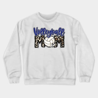 Volleyball Mom Blue Leopard Crewneck Sweatshirt